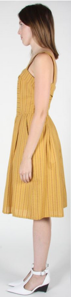 RN745 - 10 - Courlis Dress - Ochre Stripes