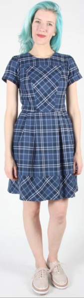 RN857 - 4 - Pyrrhuloxia Dress - Blue Plaid