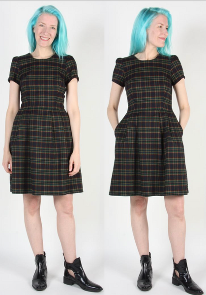 RN856 - 2 - Woodnymph Dress - Navy Plaid