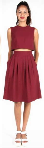 RN1445 - 8 - Songlark Skirt - Burgundy