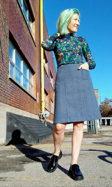 RN1565 - 14 - Miat-Bir Skirt - Blue Herringbone