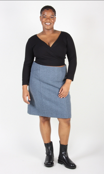 RN1565 - 14 - Miat-Bir Skirt - Blue Herringbone