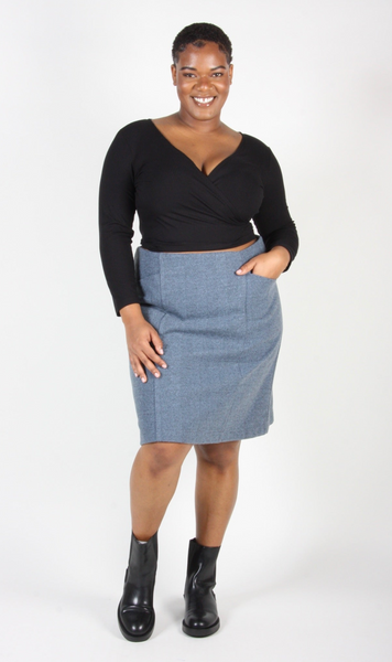 RN1565 - 14 - Miat-Bir Skirt - Blue Herringbone
