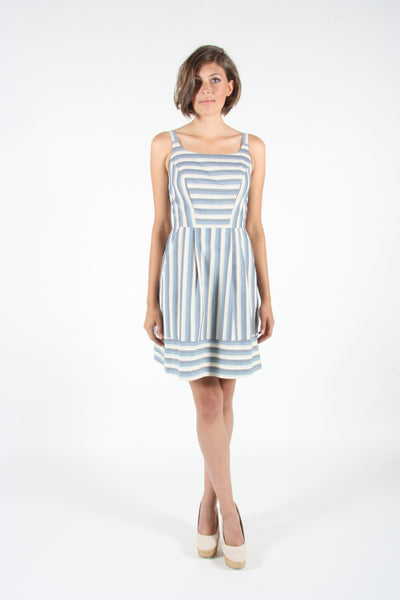 RN992 - 2 - Seriema Dress - Blue Stripes