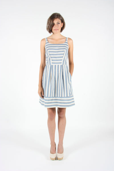 RN992 - 2 - Seriema Dress - Blue Stripes