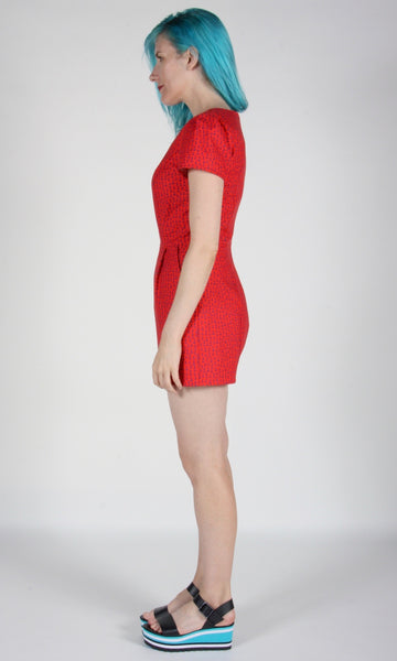 RN1268 - 8 - Silverbill Romper - Red Anchors
