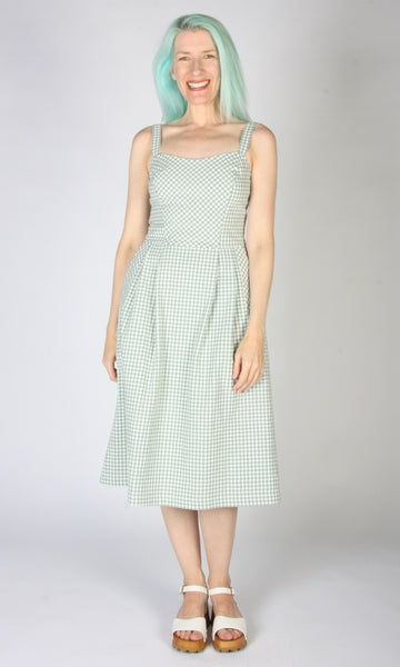 Sparrow Hawk Dress - Sage Gingham
