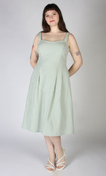 Sparrow Hawk Dress - Sage Gingham