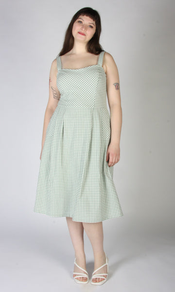 Sparrow Hawk Dress - Sage Gingham