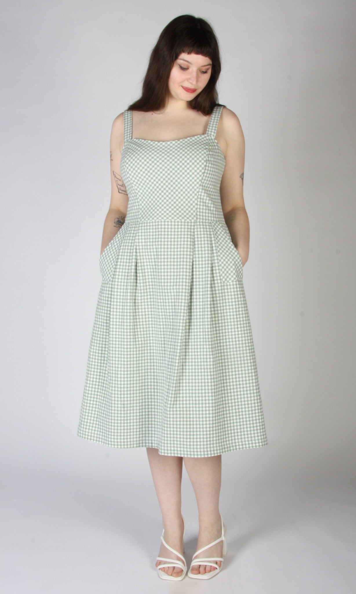 Sparrow Hawk Dress - Sage Gingham