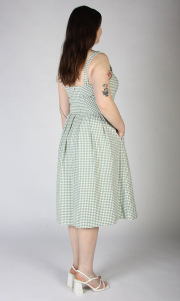 Sparrow Hawk Dress - Sage Gingham