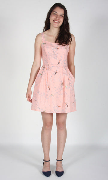 RN1137 - 12 - Starfrontlet Dress - Pink Forest Birds