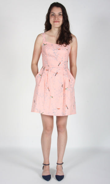 RN1137 - 12 - Starfrontlet Dress - Pink Forest Birds