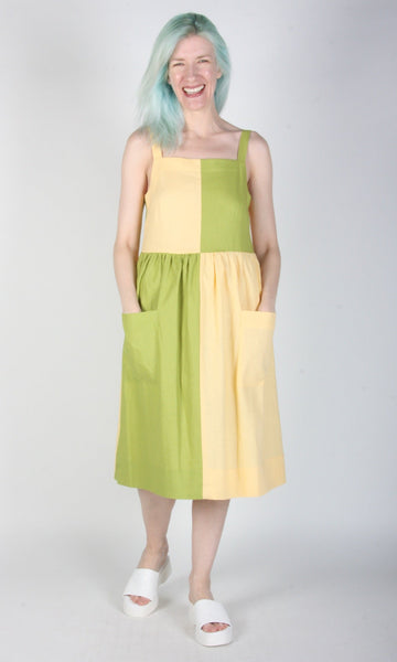 SS183 - L - Timber Doodle Dress - Lemon Lime