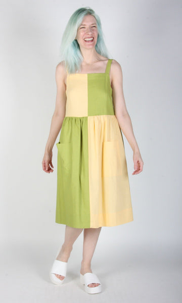 SS182 - XS - Timber Doodle Dress - Lemon Lime