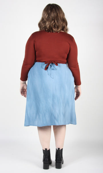 RN1417 - S - Tournepierre Skirt - Sand Washed Blue