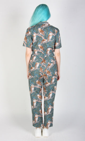 RN892 - M - Twillick Jumpsuit - Barn Owls