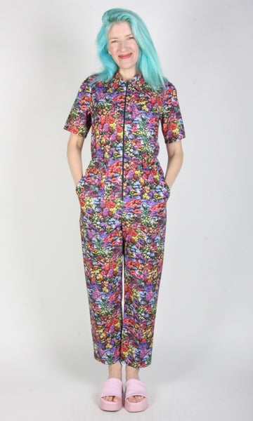 RN1330 - S - Twillick Jumpsuit - Flowerburst