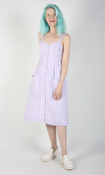 RN1317 - 10 - Vesper Sparrow Dress - Lavender Stripe