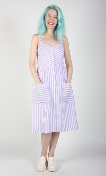 RN1317 - 10 - Vesper Sparrow Dress - Lavender Stripe
