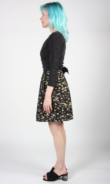RN1732 - 4 - Akialoa Skirt - Gold Fans