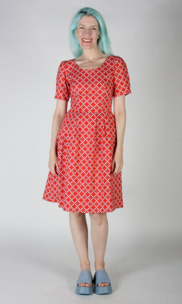 Winter Chippy Dress - Red Patches