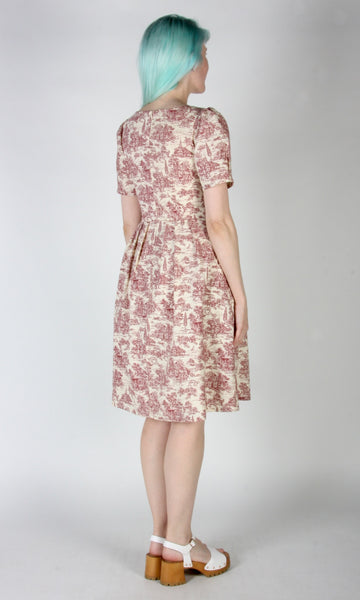RN1720 - 6 - Winter Chippy Dress  - Brick Village Toile