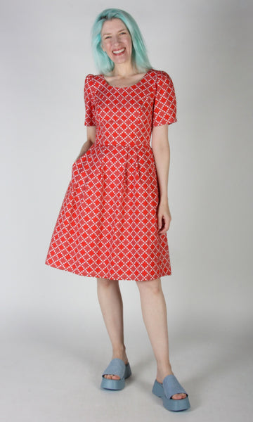 RN1578 - 10 - Winter Chippy Dress  - Red Patches