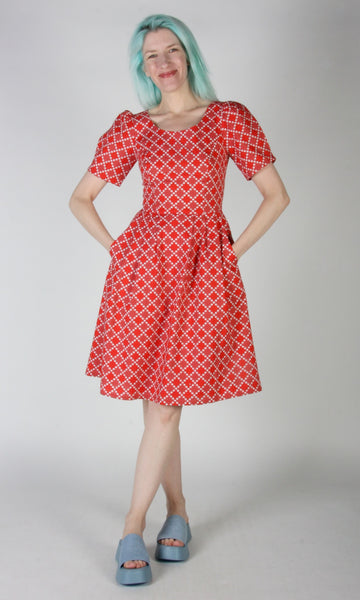 RN1578 - 10 - Winter Chippy Dress  - Red Patches