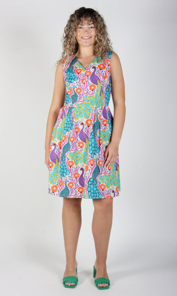 RN750 - 12 - Wood Snipe Dress - Peacocks