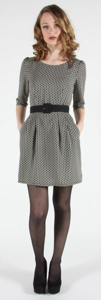 RN1483 - 6 - Piculet Dress - Black and Cream print
