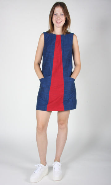 Antshrike Dress - Blue and Red