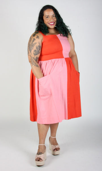 Timber Doodle Dress - Pink and Red
