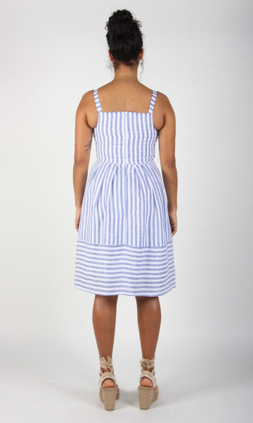 Water Pewee Dress - Royal Stripe